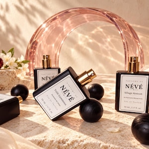 Perfumy wiśniowe dla kobiet, Kremowo-kwiatowa woda perfumowana 50 ml, Niszowy prezent dla niej, Woal Lumineux, Parfums de NÉVÉ