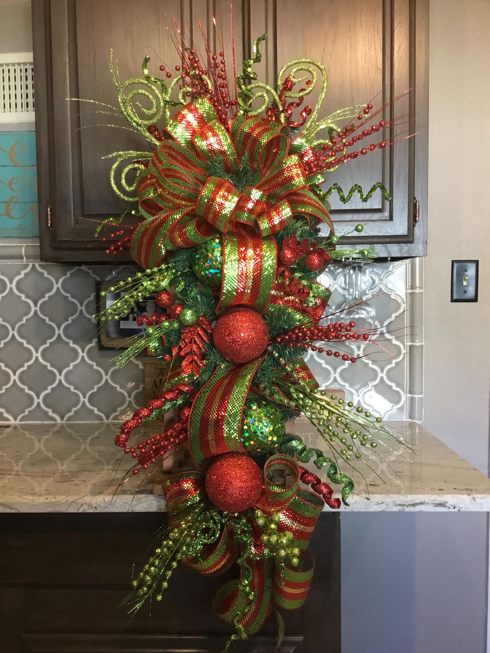 Red and Green Christmas Swag Etsy