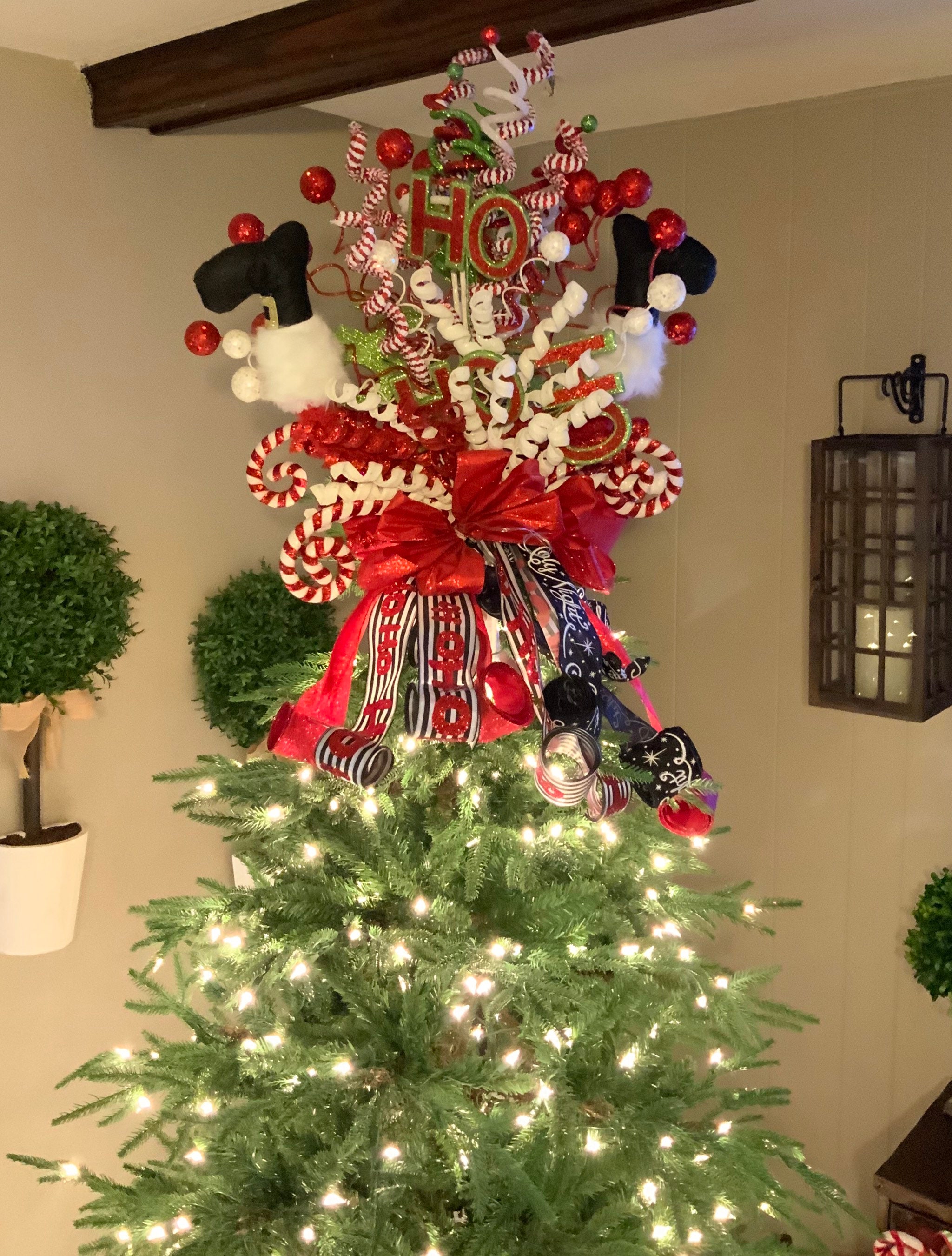 Tree Topper Santa Leg Tree Topper Christmas Tree Topper - Etsy