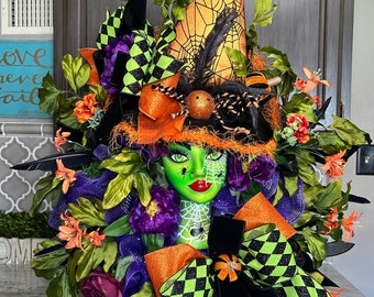 Witch Wreath, Halloween Wreath, Halloween Decor, Halloween Decorations, Witch Swag, Halloween Swag