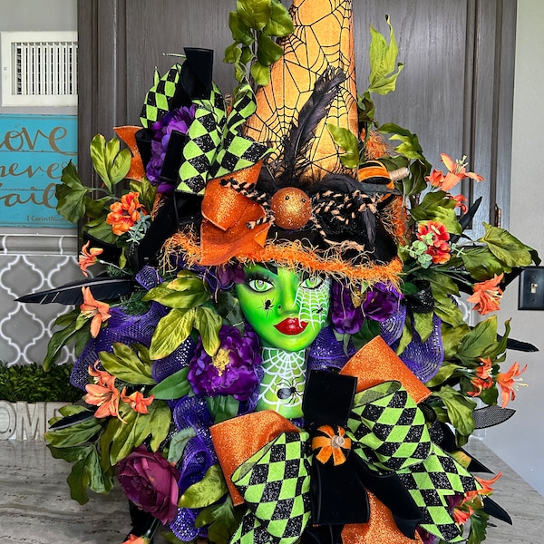 Witch Wreath, Halloween Wreath, Halloween Decor, Halloween Decorations, Witch Swag, Halloween Swag