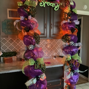 Halloween Door Swag, Halloween Mantle Swag, Halloween Door Decor