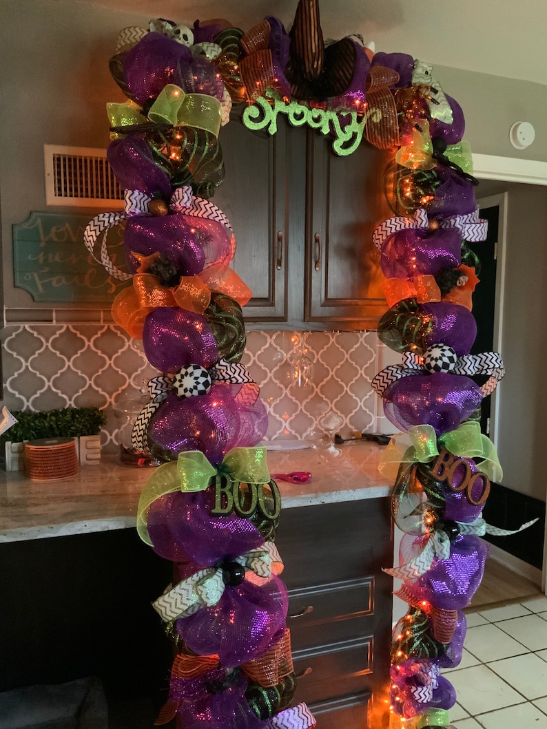Halloween Door Swag Halloween Mantle Swag Halloween Door Etsy