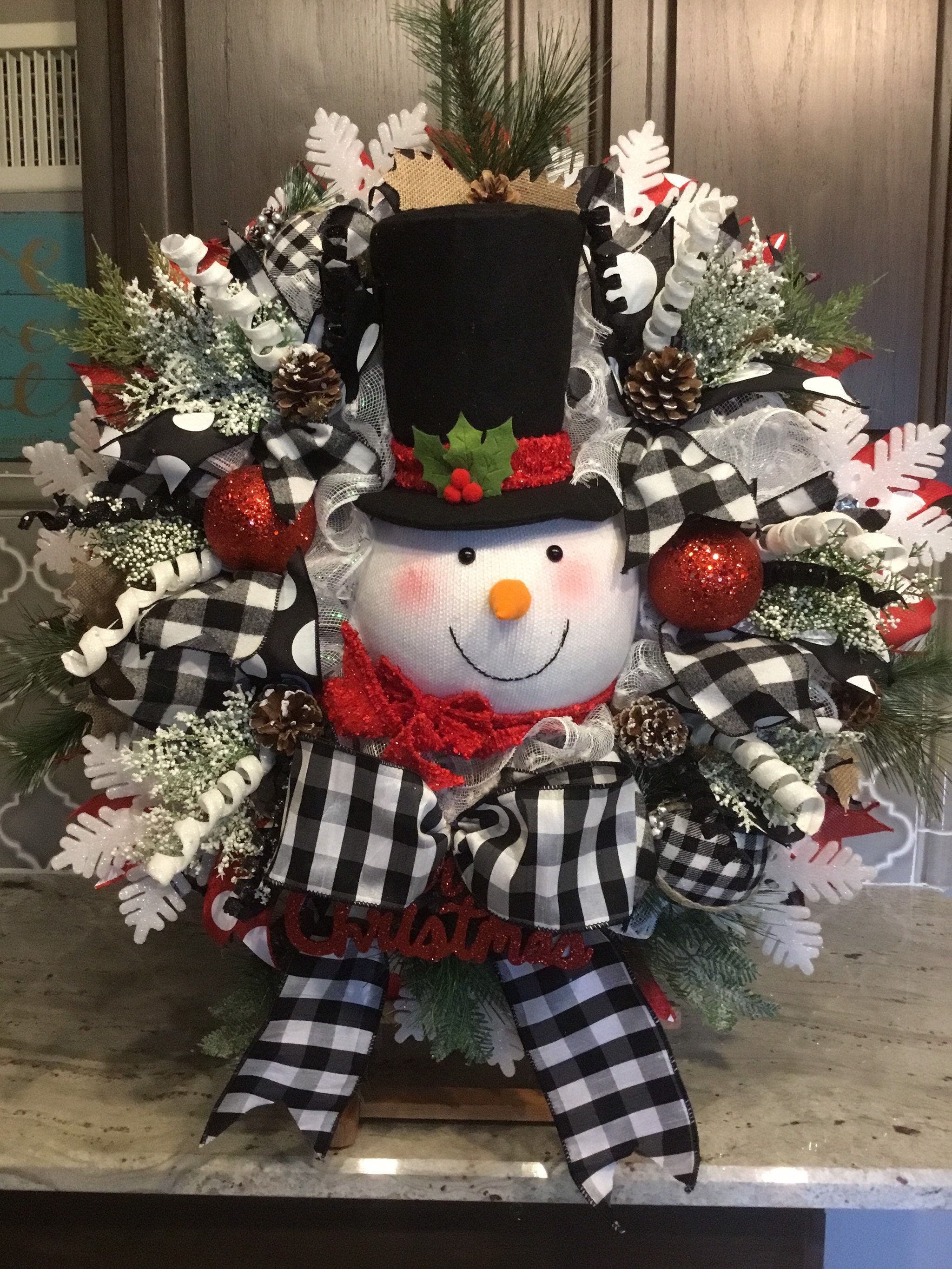 Snowman Wreath Christmas wreath Christmas decor Christmas | Etsy