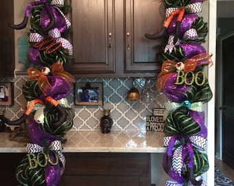 Halloween Door Swag, Halloween Mantle Swag, Halloween Door Decor