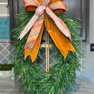Fall Bead Grass Wreath: Rustic Autumn Decor, 31&quot;