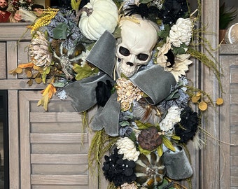 Halloween Swag, Halloween Wreath, Halloween Fireplace Swag, Corner Swag,Skeleton Swags, Halloween Decor, Halloween Decorations