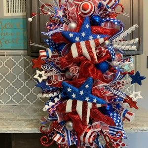 Fourth of July Wreath, 4th of July Wreath, Patriotic Wreath, Patriotic Wreath, Patrotic Decor, 4th of July Wreath, Red White and Blue Wreath