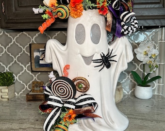 Ghost Wreath, Halloween Wreath, Halloween Door Wreath, Halloween Decorations, Halloween Decor, Halloween Table topper