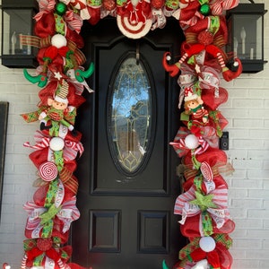 Christmas Door Swag: Elf & Peppermint Garland