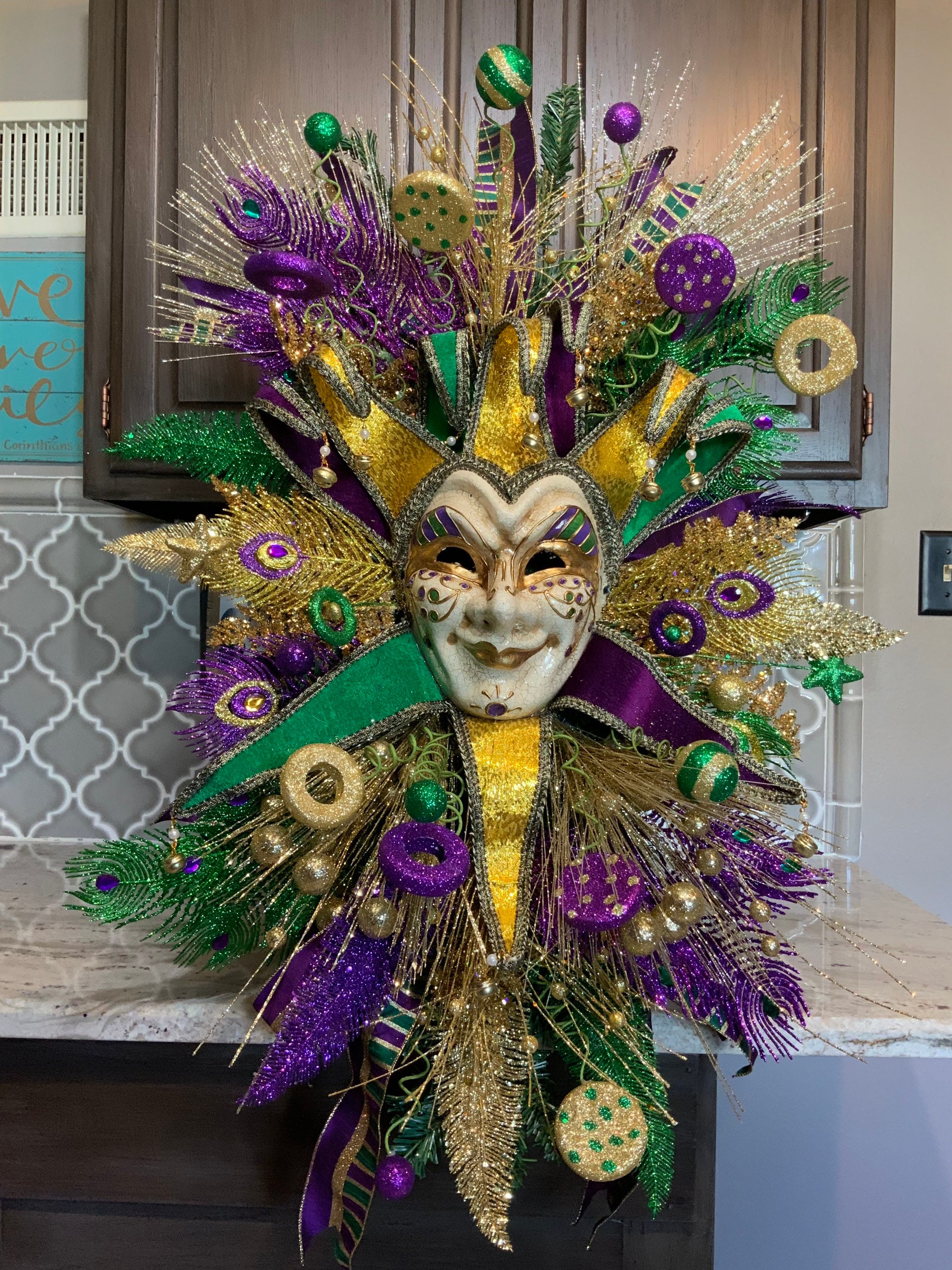 Mardi Gras Wreath Mardi Gras Swag Mardi Gras Decorations | Etsy