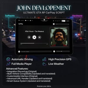 Script para GTA RP FiveM CarPlay / Piloto automático, GPS, reproductor multimedia (descarga digital)