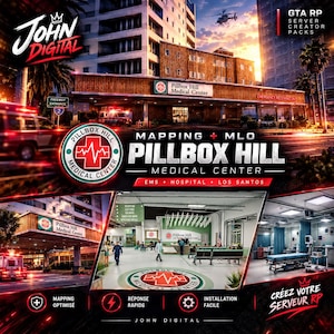 Pillbox Hill Medical Center MLO | GTA V FiveM sjukhuskarta (digital nedladdning)