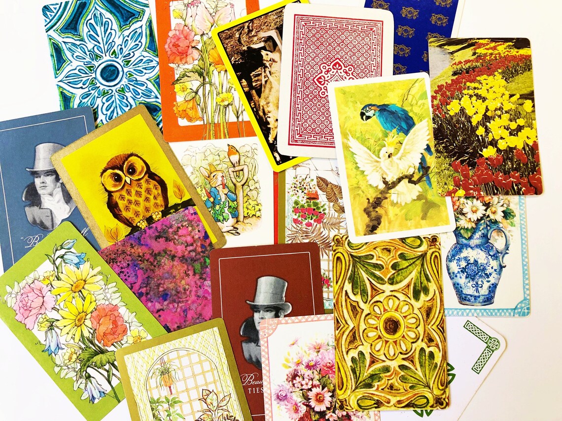 21 Swap Cards Vintage Playing Cards Ephemera for Etsy