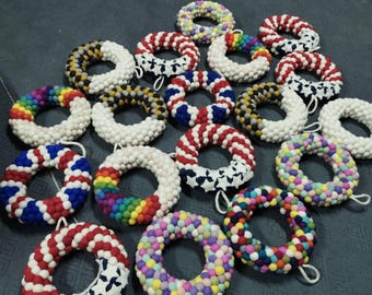 Handmade Felt Decorative Wreath - Colorful Wool Craft for Home Decor