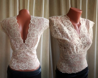 Sheer Lace Backless Top Stretch Floral Women Sleeveless Sexy Wedding Blouse size S M L 36 38 EU Tube Bustier Romantic Underwear Top