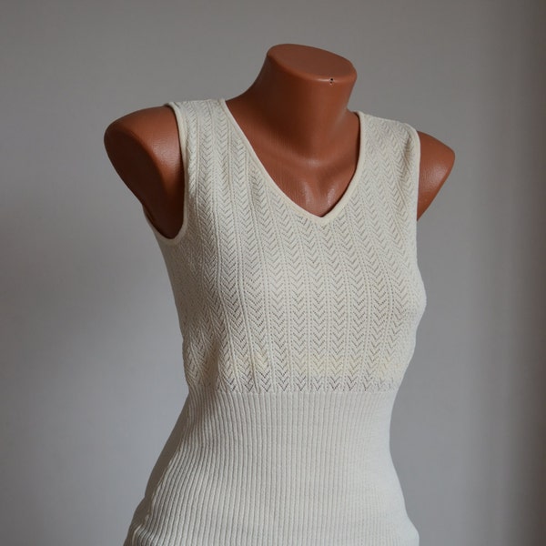 Vintage Knitted Top/ Blouse, size S - M / 34 - 36