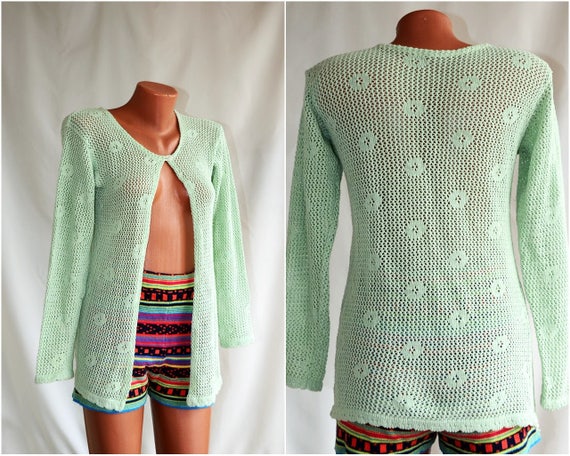 crochet cotton cardigan