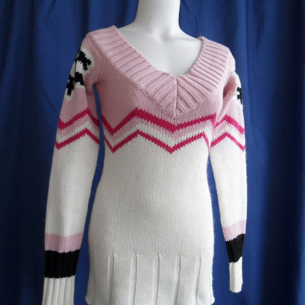Vintage Mini Knitted Dress/Tunic, size S-M