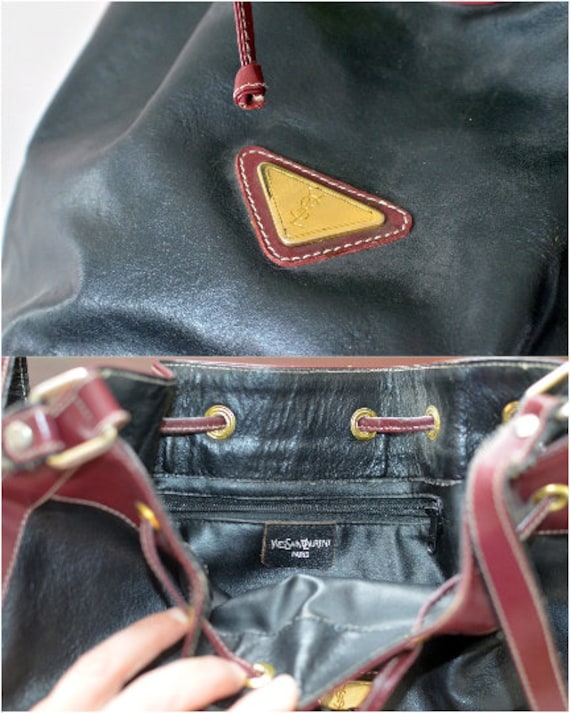 Vintage YVES SAINT LAURENT Paris Genuine Leather … - image 2