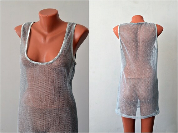 sleeveless fishnet top