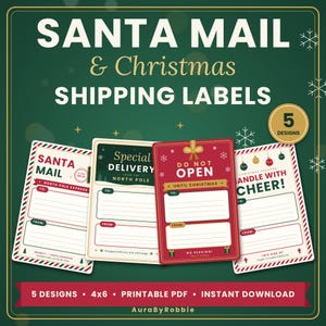 Christmas Printable Bundle, 105 Pages: Holiday Planner, Party Games, Kids Activities & Santa Mail Labels PDF immagine 5