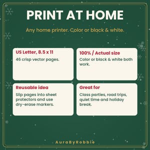 Kids Christmas Activity Pack Printable, 46 Pages of Mazes, Word Search & Coloring, Classroom Party Worksheets PDF image 9