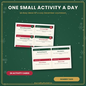 Advent Activity Cards Printable, 24 Christmas Countdown Cards, Family December Activities, Kindness Cards, Kids Advent Ideas PDF image 3