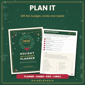 Christmas Printable Bundle, 105 Pages: Holiday Planner, Party Games, Kids Activities & Santa Mail Labels PDF immagine 8