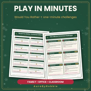 Christmas Party Games Printable Bundle, 6 Games for Family & Office, Bingo, Trivia, Would You Rather, 22-Page PDF image 8