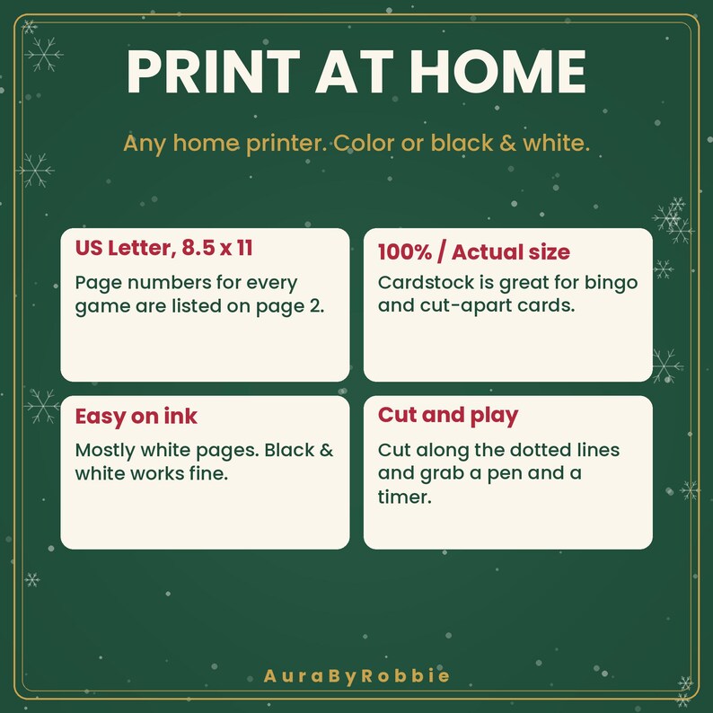 Christmas Party Games Printable Bundle, 6 Games for Family & Office, Bingo, Trivia, Would You Rather, 22-Page PDF image 9