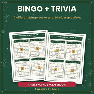 Christmas Party Games Printable Bundle, 6 Games for Family & Office, Bingo, Trivia, Would You Rather, 22-Page PDF image 7