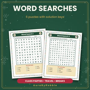 Kids Christmas Activity Pack Printable, 46 Pages of Mazes, Word Search & Coloring, Classroom Party Worksheets PDF image 7