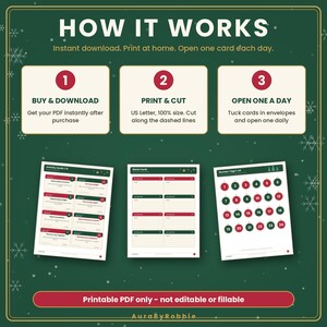 Advent Activity Cards Printable, 24 Christmas Countdown Cards, Family December Activities, Kindness Cards, Kids Advent Ideas PDF image 4