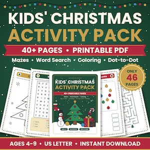 Christmas Printable Bundle, 105 Pages: Holiday Planner, Party Games, Kids Activities & Santa Mail Labels PDF immagine 4