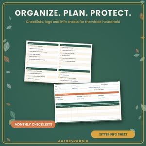 Carpeta para el hogar imprimible / Carpeta de organización familiar / Kit de planificación del hogar / Gestión del hogar / Lista de verificación para mudanzas / Carpeta de emergencia imagen 3