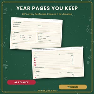 Printbaar kerstherinneringsboek voor het gezin, dagboek met kersttradities, jaarlijks aandenken-scrapbook, lijst met kerstversieringen, verlanglijstje voor kinderen (pdf) afbeelding 3