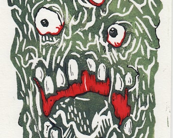 Ooze Dude Lino Print