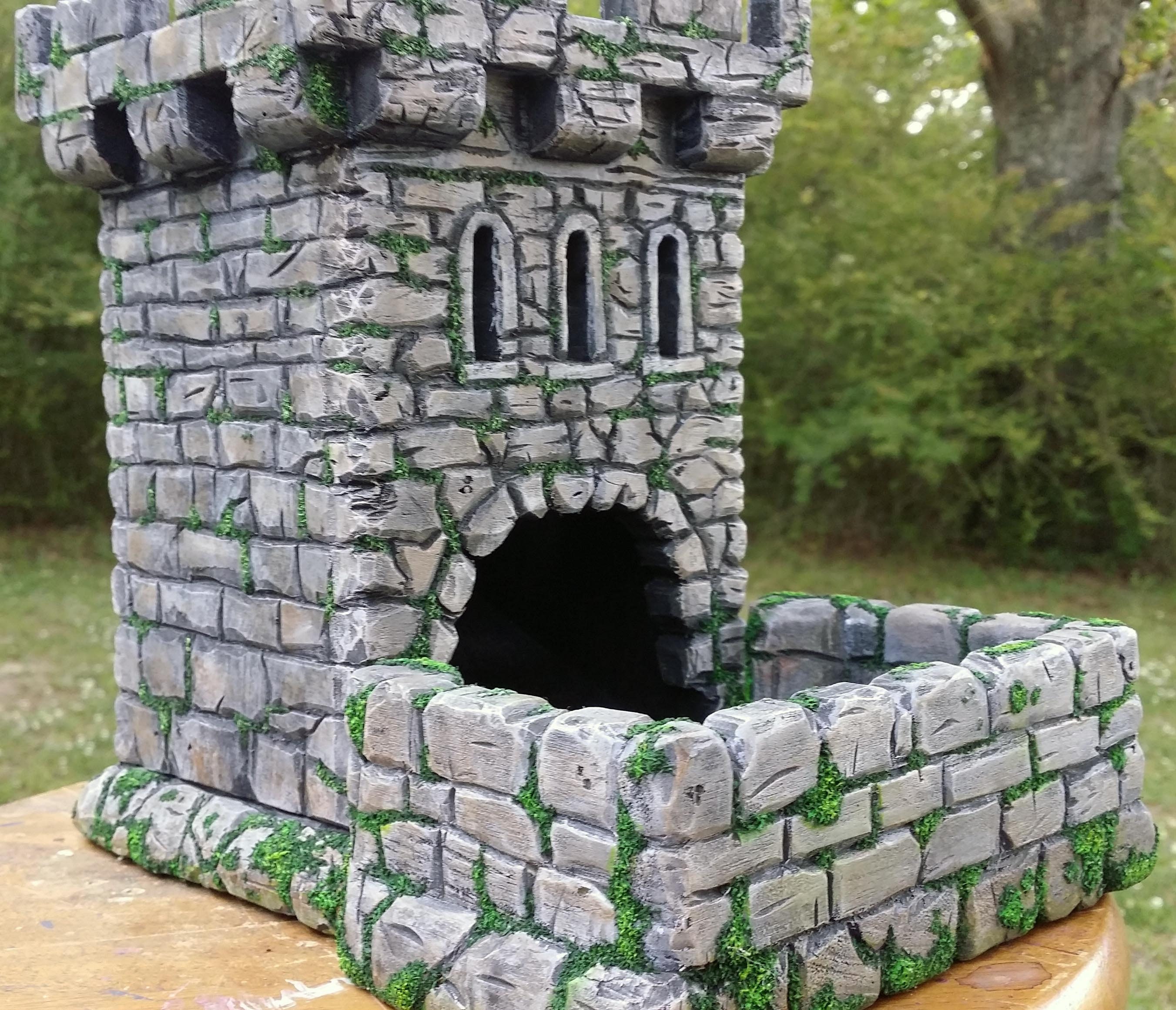 Hand Carved Wooden Dice Tower