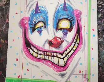 Clown 2 - Original 9 x 12"