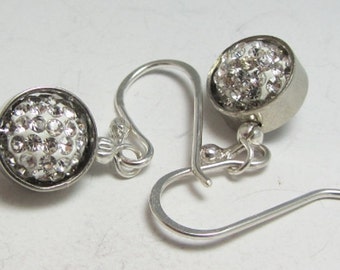 Pave Crystal Ball Earrings