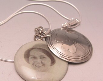 Personal Photo Necklace, Silver Necklace, Treasure Memory Necklace