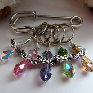 Snag Free Angel Stitch Markers, Cubic Zirconia Angel Knit Stitch Markers, Knitting Tools, Knitting Gifts