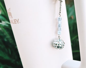 Disco Ball Tumbler Charm | With or w/o name | Stanley Cup Charm | Tumbler Accessories