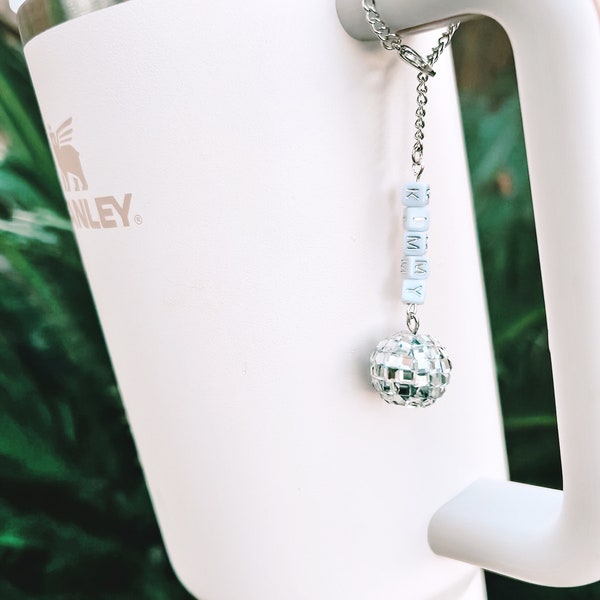 Disco Ball Tumbler Charm | With or w/o name | Stanley Cup Charm | Tumbler Accessories