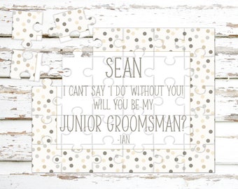 Wedding Announcement Personalized Junior Groomsman Puzzle P1166 Asking Junior Groomsman Puzzle Proposal