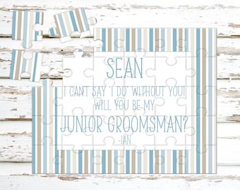 Wedding Announcement Personalized Junior Groomsman Puzzle P1185 Puzzle Proposal Asking Junior Groomsman