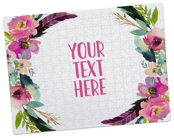 Create Your Own Puzzle - Personalized Pregnancy Announcement - Wedding Proposal Ideas - Custom Jigsaw Puzzle - Floral Design - CYOP0145