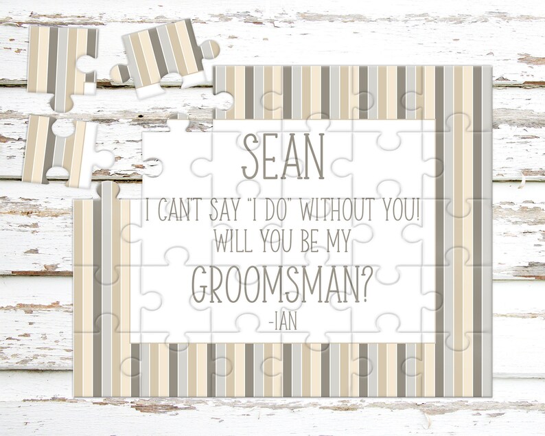 Wedding Announcement Personalized Junior Groomsman Puzzle P1166 Asking Junior Groomsman Puzzle Proposal