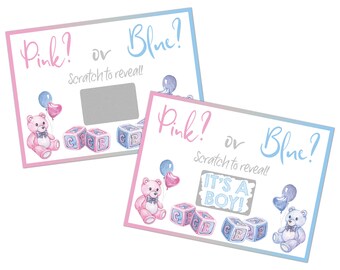 Personalized Gender Reveal Scratch Off Card – It’s A Boy - Pregnancy Reveal To Family - Having A Baby Announcement - Surprise